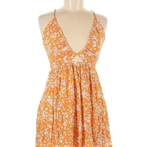 Floral Orange Mini Dress